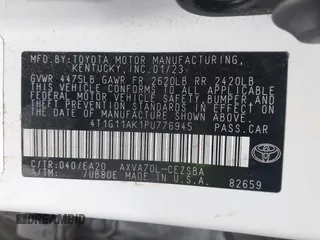 2023 Toyota Camry SE with VIN 4T1G11AK1PU776945, listed as a IAAI auction lot 41744551 with 66,086 mi miles and . Bid and sale history available at carsss.com. Image 9.