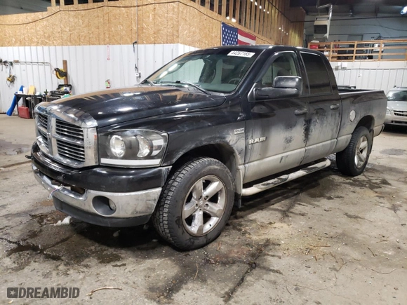 2008 Dodge Ram 1500 SLT with VIN 1D7HU18238S529192, listed as a Copart auction lot 44267165 with 138,428 mi miles and Salvage Title. Bid and sale history available at carsss.com. Image 1.