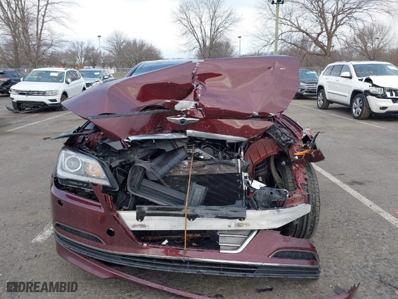 2015 Hyundai Genesis 3.8L with VIN KMHGN4JE8FU036971, listed as a IAAI auction lot 41713292 with 102,009 mi miles. Bid and sale history available at carsss.com. Image 12.