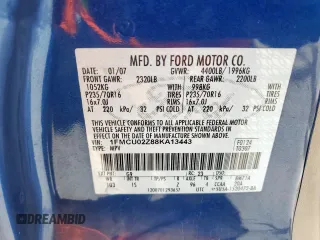 2008 Ford Escape XLS with VIN 1FMCU02Z88KA13443, listed as a Copart auction lot 61202005 with 226,678 mi miles and Salvage title. Bid and sale history available at DreamBid. Image 13.