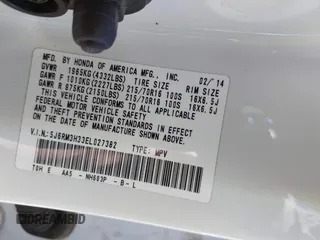 2014 Honda CR-V LX with VIN 5J6RM3H33EL027382, listed as a IAAI auction lot 41908781 with 208,642 mi miles. Bid and sale history available at carsss.com. Image 9.