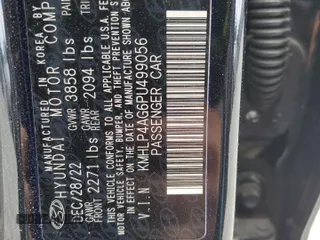 2023 Hyundai Elantra Limited with VIN KMHLP4AG6PU499056, listed as a Copart auction lot 49999395 with 24,421 mi miles and Salvage Title. Bid and sale history available at DreamBid. Image 12.