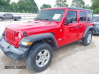 2019 Jeep Wrangler Unlimited Sport S with VIN 1C4HJXDN6KW639739, listed as a IAAI auction lot 42432143 with Not provided miles and . Bid and sale history available at DreamBid. Image 2.