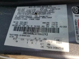 2007 Mercury Milan Premier с VIN 3MEHM08Z37R663243, выставлен на аукционе Copart как лот 60234545 с пробегом 206 648 миль миль и Списание • Salvage title. История ставок и продаж доступна на DreamBid. Изображение 12.