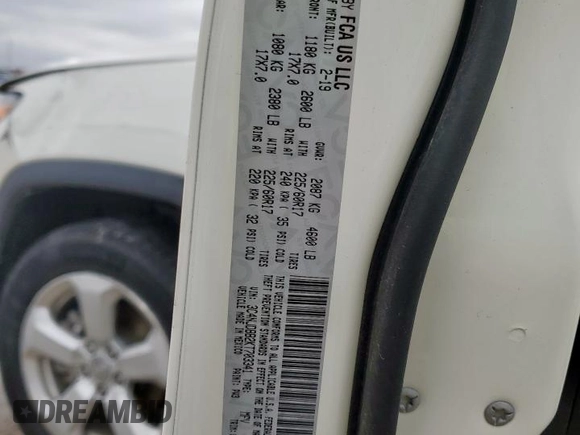 2019 Jeep Compass Latitude z VIN 3C4NJDBB2KT703341, wystawiony jako Copart lot #55974345 z przebiegiem 54 822 mil mil oraz Szkoda całkowita • Salvage title. Historia ofert i sprzedaży dostępna na DreamBid. Obrazek 12.