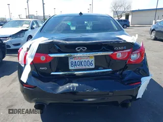 2014 Infiniti Q50 Hybrid Sport with VIN JN1AV7AR8EM700220, listed as a IAAI auction lot 41755814 with 133,154 mi miles. Bid and sale history available at carsss.com. Image 16.