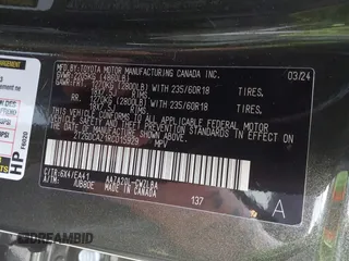2024 Lexus NX 250 Premium z VIN 2T2GDCAZ1RC015929, wystawiony jako IAAI lot #41686646 z przebiegiem 27 898 mil mil oraz . Historia ofert i sprzedaży dostępna na DreamBid. Obrazek 9.