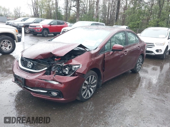 2014 Honda Civic Sedan EX-L with VIN 2HGFB2F92EH525037, listed as a IAAI auction lot 41914340 with 57,927 mi miles. Bid and sale history available at carsss.com. Image 2.