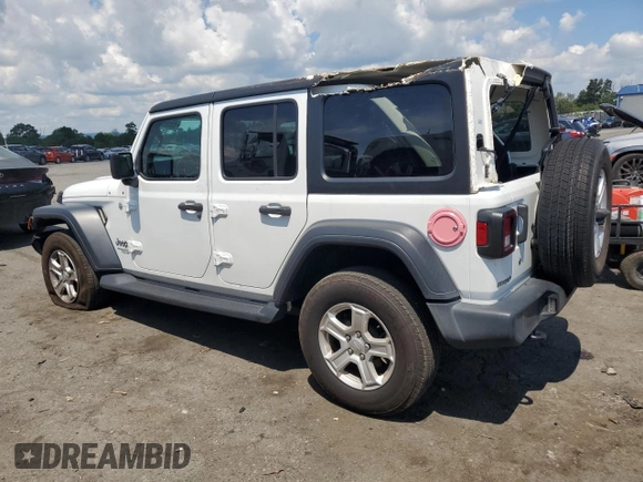 2020 Jeep Wrangler Unlimited Sport S with VIN 1C4HJXDG7LW144226, listed as a Copart auction lot 65087935 with 77,815 mi miles and Salvage title. Bid and sale history available at DreamBid. Image 2.