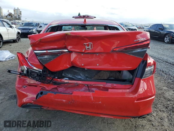 2024 Honda Civic Sport with VIN 2HGFE2F50RH550853, listed as a Copart auction lot 51350195 with 8,851 mi miles and Salvage title. Bid and sale history available at DreamBid. Image 6.