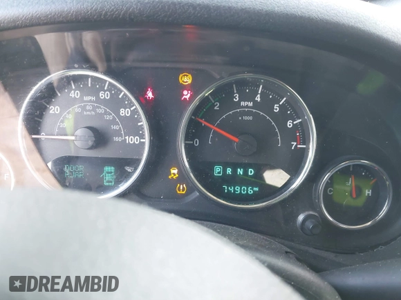 2017 Jeep Wrangler Unlimited Sahara with VIN 1C4BJWEG5HL520140, listed as a IAAI auction lot 41708084 with 74,906 mi miles. Bid and sale history available at carsss.com. Image 7.
