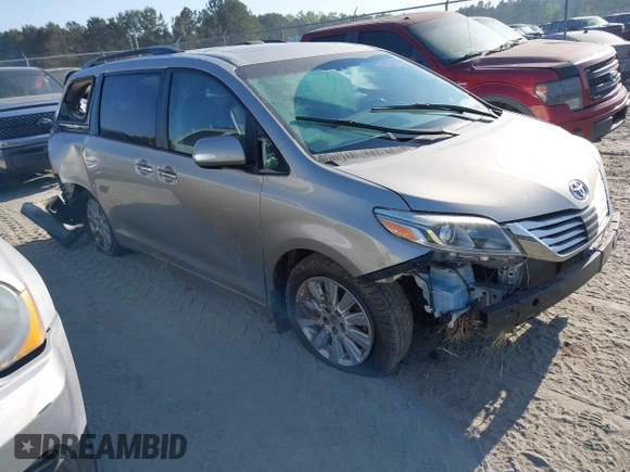 2015 Toyota Sienna XLE with VIN 5TDYK3DC0FS632909, listed as a IAAI auction lot 42012143 with 97,084 mi miles and . Bid and sale history available at DreamBid. Image 1.