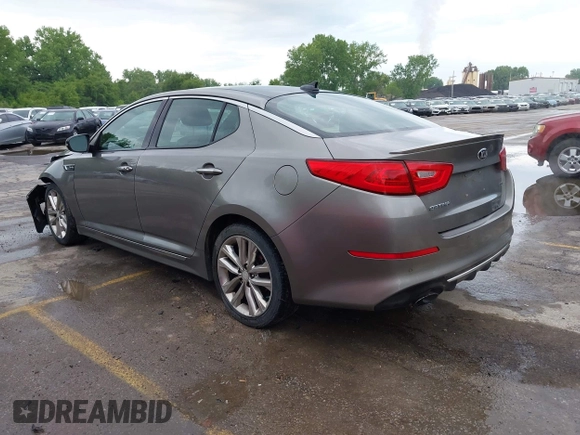 2014 Kia Optima SXL Turbo with VIN 5XXGR4A68EG303094, listed as a IAAI auction lot 42207175 with 105,521 mi miles and . Bid and sale history available at DreamBid. Image 3.