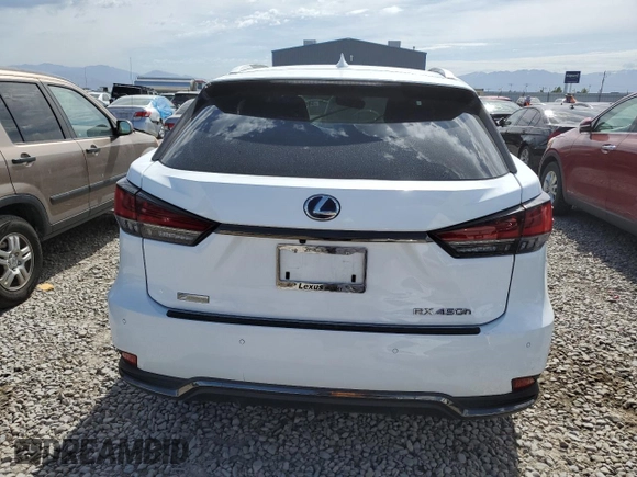 2020 Lexus RX 450h F Sport Performance with VIN 2T2YGMDA1LC043924, listed as a Copart auction lot 58921455 with 36,032 mi miles and Salvage title. Bid and sale history available at DreamBid. Image 6.