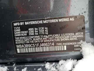 2015 BMW 3 Series 335i xDrive with VIN WBA3B9C51FJ466314, listed as a Copart auction lot 83067354 with 123,643 mi miles and Salvage title. Bid and sale history available at DreamBid. Image 12.
