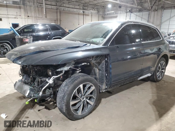 2021 Audi Q5 Premium Plus z VIN WA1BAAFY7M2065358, wystawiony jako Copart lot #55590775 z przebiegiem 38 070 mil mil oraz Czysty tytuł • Clean title. Historia ofert i sprzedaży dostępna na DreamBid. Obrazek 1.