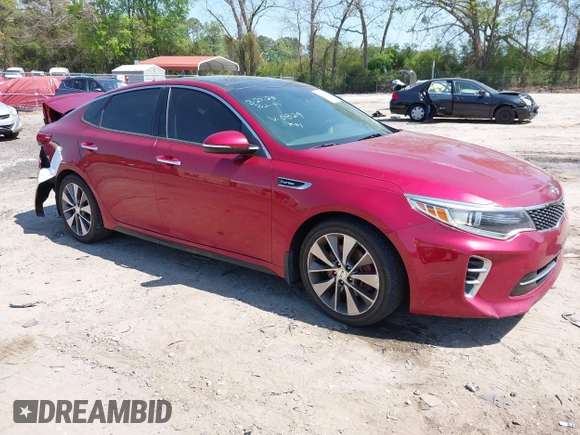 2016 Kia Optima SX Turbo with VIN 5XXGW4L23GG100829, listed as a IAAI auction lot 42013791 with 102,518 mi miles and . Bid and sale history available at DreamBid. Image 1.