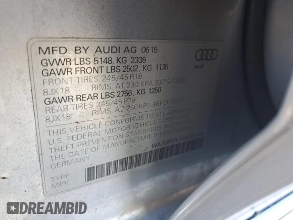 2016 Audi allroad A4 Premium Plus z VIN WA1UFAFL1GA001745, wystawiony jako Copart lot #41582305 z przebiegiem 47 040 mil mil oraz Szkoda całkowita • Salvage title. Historia ofert i sprzedaży dostępna na DreamBid. Obrazek 13.