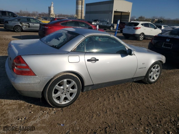 1998 Mercedes-Benz SLK-Class with VIN WDBKK47F2WF075050, listed as a Copart auction lot 83265144 with 116,078 mi miles and Salvage Title. Bid and sale history available at carsss.com. Image 3.