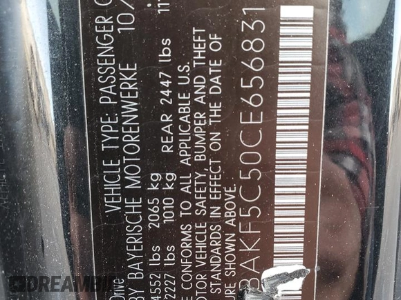 2012 BMW 3 Series 328i xDrive with VIN WBAKF5C50CE656831, listed as a Copart auction lot 83338674 with 0 mi miles and Salvage Title. Bid and sale history available at carsss.com. Image 12.