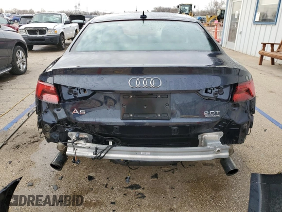2018 Audi A5 Premium Plus with VIN WAUTNAF51JA091151, listed as a Copart auction lot 49102415 with 50,032 mi miles and Salvage Title. Bid and sale history available at DreamBid. Image 6.