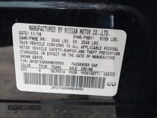 2017 Infiniti Q50 Premium with VIN JN1EV7ARXHM835950, listed as a IAAI auction lot 42456657 with 128,692 mi miles and . Bid and sale history available at DreamBid. Image 9.