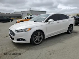 2014 Ford Fusion Titanium with VIN 3FA6P0K97ER393249, listed as a Copart auction lot 53087355 with 148,266 mi miles and Salvage Title. Bid and sale history available at DreamBid. Image 1.