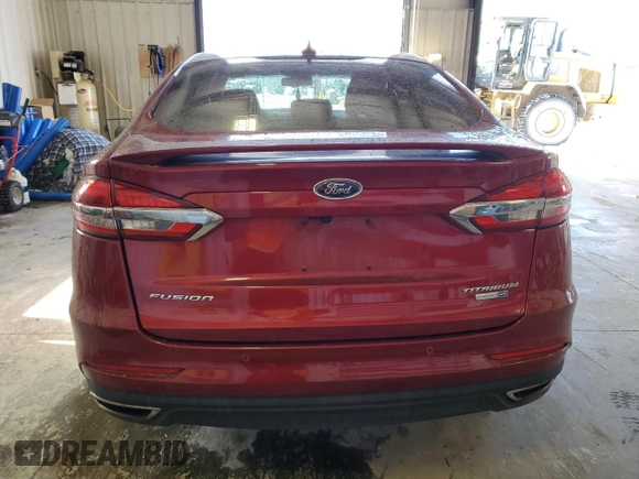 2019 Ford Fusion Titanium with VIN 3FA6P0D91KR206872, listed as a Copart auction lot 39536424 with 90,755 mi miles and Salvage Title. Bid and sale history available at carsss.com. Image 6.