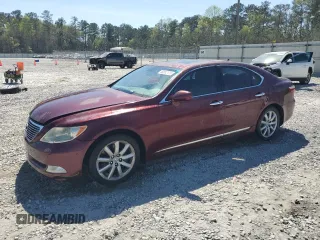 2007 Lexus LS 460 with VIN JTHBL46F075042649, listed as a Copart auction lot 50012175 with 109,406 mi miles and Salvage Title. Bid and sale history available at carsss.com. Image 1.