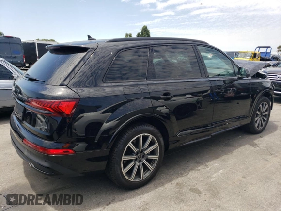 2022 Audi Q7 Premium Plus with VIN WA1LJBF75ND010480, listed as a Copart auction lot 59338214 with 14,851 mi miles and Salvage title. Bid and sale history available at DreamBid. Image 3.