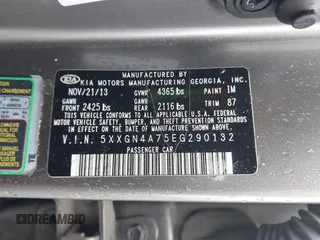 2014 Kia Optima EX z VIN 5XXGN4A75EG290132, wystawiony jako IAAI lot #41292706 z przebiegiem 155 793 mil mil oraz . Historia ofert i sprzedaży dostępna na DreamBid. Obrazek 9.