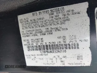 2014 Ford Mustang V6 with VIN 1ZVBP8AM3E5244110, listed as a IAAI auction lot 42383221 with 102,625 mi miles and . Bid and sale history available at DreamBid. Image 9.
