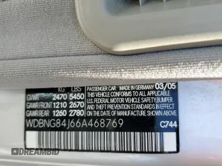 2006 Mercedes-Benz S 500 z VIN WDBNG84J66A468769, wystawiony jako Copart lot #59215775 z przebiegiem 182 272 mil mil oraz Czysty tytuł • Clean title. Historia ofert i sprzedaży dostępna na DreamBid. Obrazek 12.