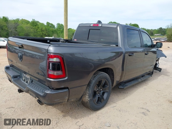 2024 Ram 1500 Lone Star with VIN 1C6SRFFT1RN125616, listed as a IAAI auction lot 42053680 with 57,274 mi miles and . Bid and sale history available at DreamBid. Image 4.