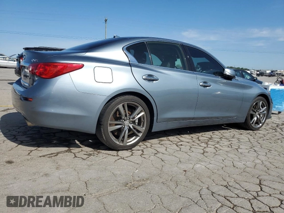 2015 Infiniti Q50 Premium with VIN JN1BV7AR8FM401557, listed as a Copart auction lot 54860485 with 71,214 mi miles and Salvage title. Bid and sale history available at DreamBid. Image 3.