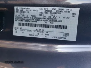 2023 Ford F-150 XL with VIN 1FTMF1C50PKF62668, listed as a Copart auction lot 88860525 with 20,170 mi miles and Salvage Title. Bid and sale history available at carsss.com. Image 14.