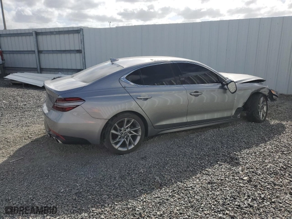 2022 Genesis G70 2.0T with VIN KMTG34TA6NU093254, listed as a Copart auction lot 85117374 with 43,699 mi miles and Non Repairable. Bid and sale history available at carsss.com. Image 3.