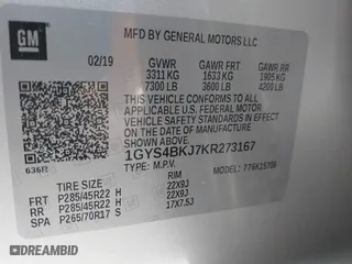 2019 Cadillac Escalade Luxury with VIN 1GYS4BKJ7KR273167, listed as a IAAI auction lot 41206905 with 81,216 mi miles. Bid and sale history available at carsss.com. Image 9.