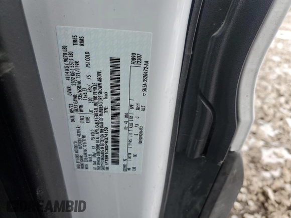 2023 Ford Transit Cargo with VIN 1FTBR1C8XPKB74159, listed as a Copart auction lot 86372424 with 19,082 mi miles and Salvage Title. Bid and sale history available at carsss.com. Image 14.