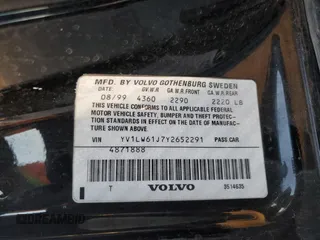 2000 Volvo V70 with VIN YV1LW61J7Y2652291, listed as a Copart auction lot 80141284 with 191,636 mi miles and Salvage Title. Bid and sale history available at carsss.com. Image 14.