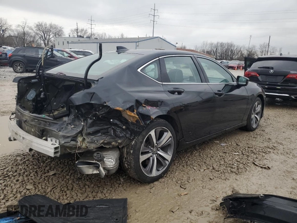 2021 Acura TLX w/Advance Package with VIN 19UUB5F65MA008830, listed as a Copart auction lot 44118595 with 29,265 mi miles and Salvage Title. Bid and sale history available at carsss.com. Image 3.