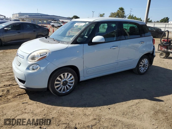 2014 FIAT 500L Easy with VIN ZFBCFABH7EZ023964, listed as a Copart auction lot 72838314 with 87,956 mi miles and Salvage Title. Bid and sale history available at carsss.com. Image 1.