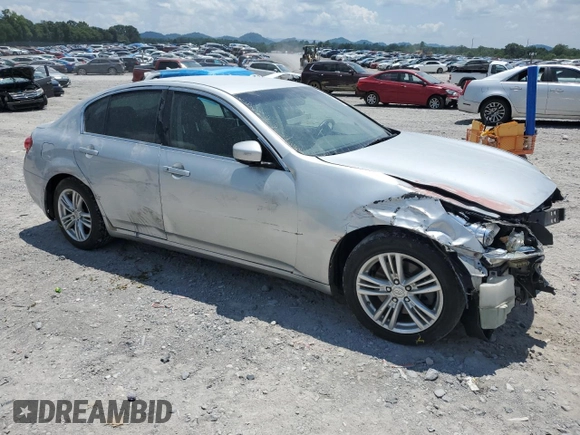 2011 Infiniti G25 with VIN JN1DV6AP0BM602333, listed as a Copart auction lot 62570235 with 231,317 mi miles and Salvage title. Bid and sale history available at DreamBid. Image 4.