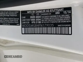 2015 Mercedes-Benz CLA 250 with VIN WDDSJ4GB4FN179035, listed as a Copart auction lot 76642473 with 108,254 mi miles and . Bid and sale history available at DreamBid. Image 12.