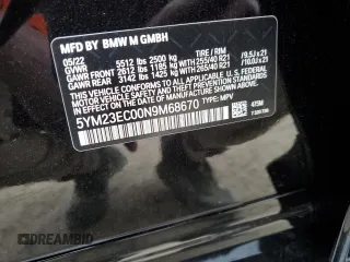 2022 BMW X4 M z VIN 5YM23EC00N9M68670, wystawiony jako Copart lot #80404663 z przebiegiem 5979 mil mil oraz . Historia ofert i sprzedaży dostępna na DreamBid. Obrazek 12.