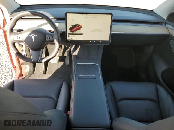 2023 Tesla Model Y Long Range with VIN 7SAYGDEE7PA044888, listed as a Copart auction lot 48538335 with 25,621 mi miles and Salvage Title. Bid and sale history available at DreamBid. Image 8.