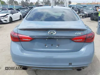 2022 Infiniti Q50 Red Sport 400 with VIN JN1FV7DP3NM370129, listed as a IAAI auction lot 42117906 with 58,607 mi miles and . Bid and sale history available at DreamBid. Image 17.
