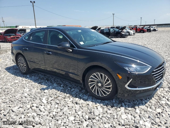 2022 Hyundai Sonata Hybrid SEL with VIN KMHL34JJ0NA043253, listed as a Copart auction lot 71843374 with 22,725 mi miles and Salvage Title. Bid and sale history available at carsss.com. Image 4.