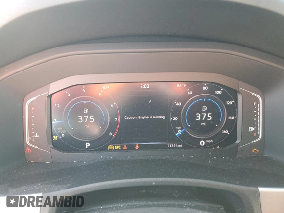2023 Volkswagen Atlas SE with VIN 1V2WC2CA5PC225975, listed as a Copart auction lot 41335725 with 11,374 mi miles and Salvage title. Bid and sale history available at DreamBid. Image 9.