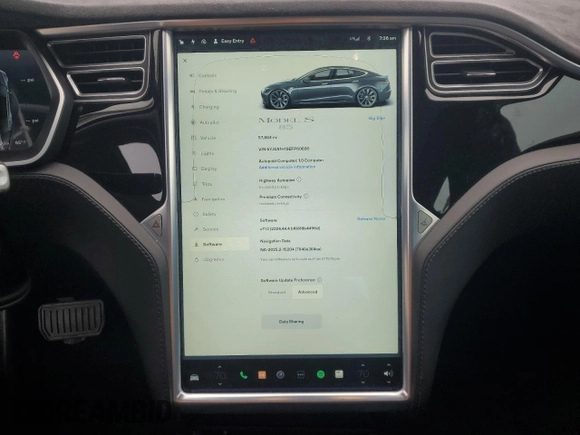 2014 Tesla Model S 60 with VIN 5YJSA1H10EFP60690, listed as a Copart auction lot 62515065 with 57,864 mi miles and Clean title. Bid and sale history available at DreamBid. Image 9.